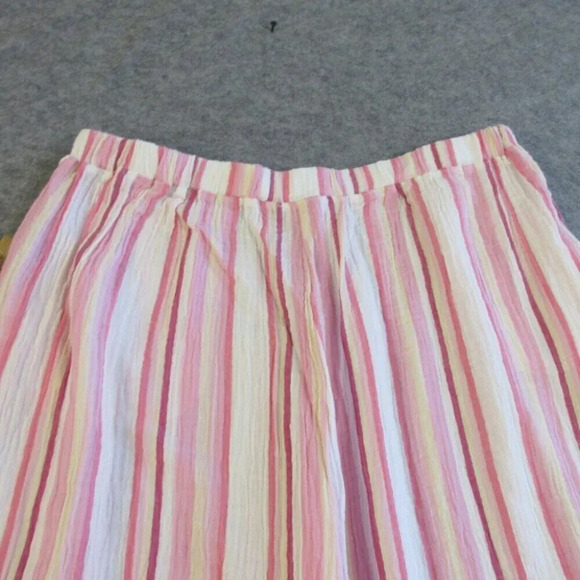 Habitat Womens Pants XXL Pink Cotton Gauze Pull On Casual Stripe Wide Leg 248 - Picture 12 of 15
